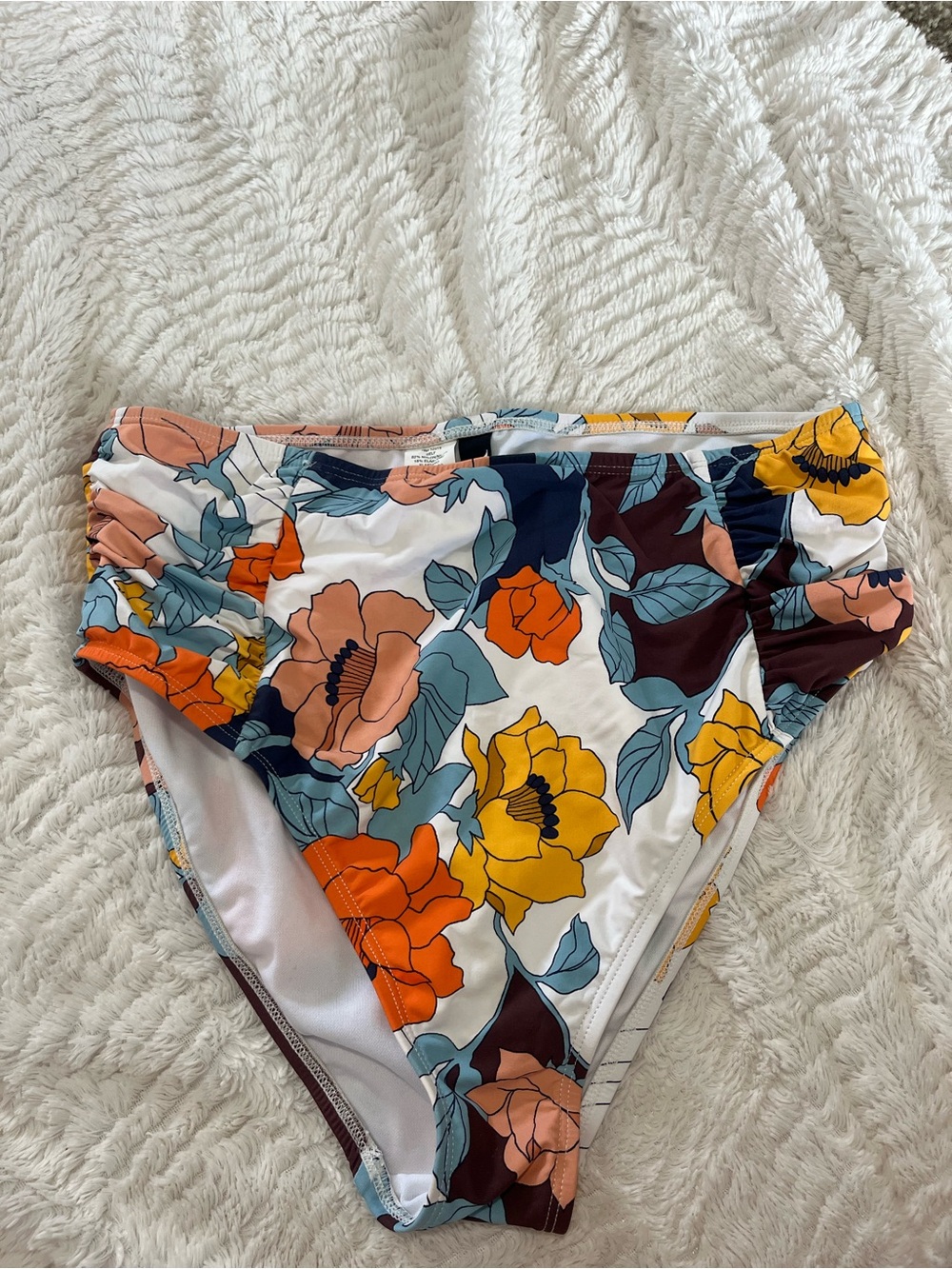 Floral High-Waist Bikini Bottom - Multicolor